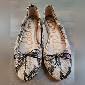 Sam Edelman Felicia Ballet Flats Shoes Snake Print Size 5.5